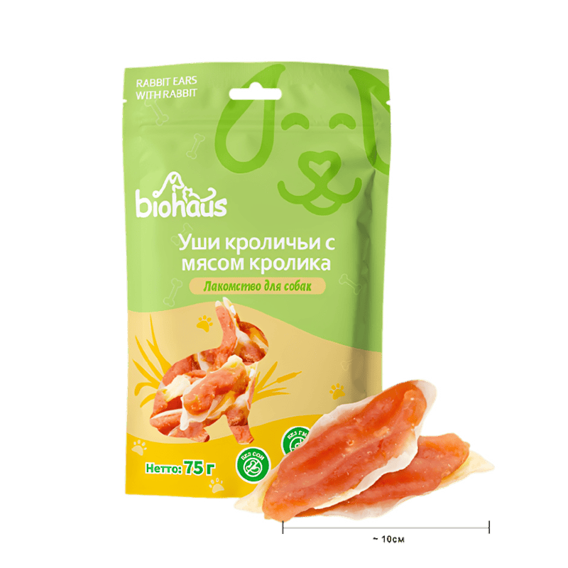 BHS095_Лакомство-для-собак-Уши-кроличьи-с-мясом-кролика-75-гр